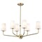 Nuvo Cordello 6-Light Island Pendant Vintage Brass Etched White Opal Glass 60/7886 - alternate 2